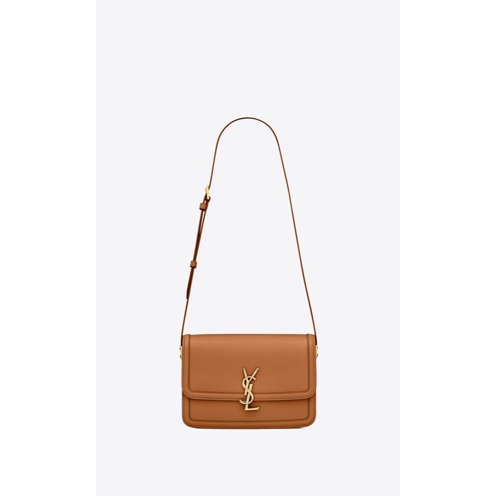 {Yves Saint Laurent} SOLFERINO MEDIUM SATCHEL IN BOX SAINT LAURENT LEATHER - NWT